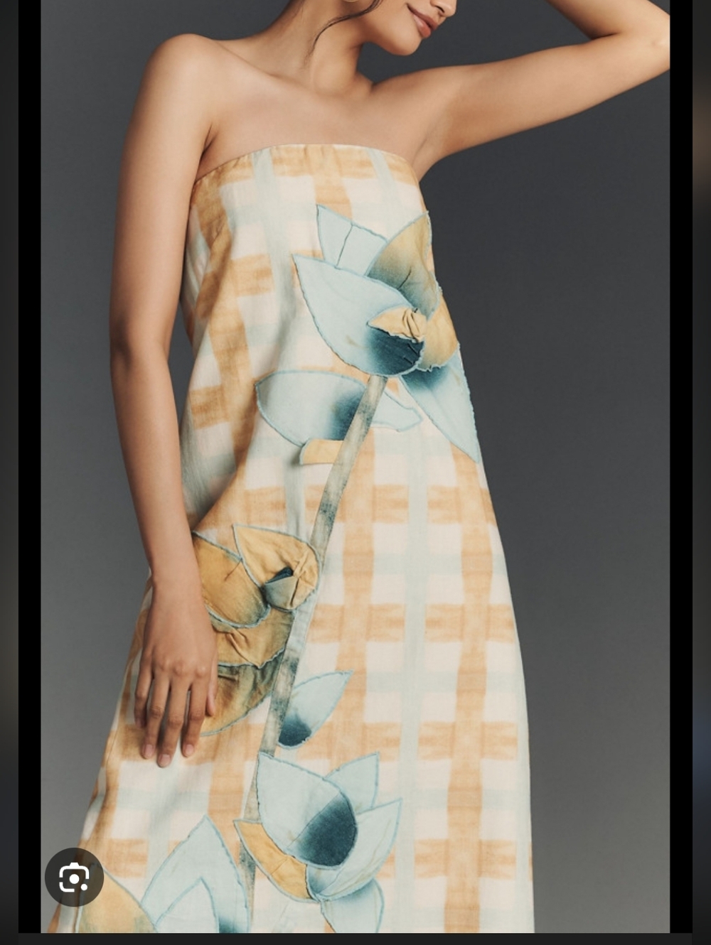 Anthropologie Sleeveless Maxi Dress with Blue Floral Print - Picture 3 of 8